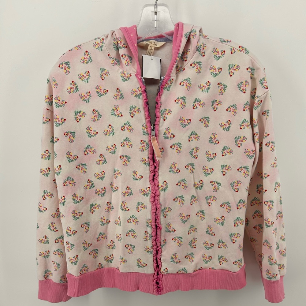 Matilda Jane Love All Around Pink Zip Hoodie Floral - Size Girl's 16